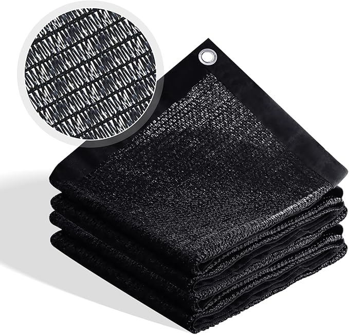 70% Shade Cloth for Garden, Customizing Outdoor Sun Shade Netting with Reinforced Grommets, Pergola Shade Cover Mesh Tarp for Plants Patio Greenhouse Chicken Coop, 11x21 FT, Black