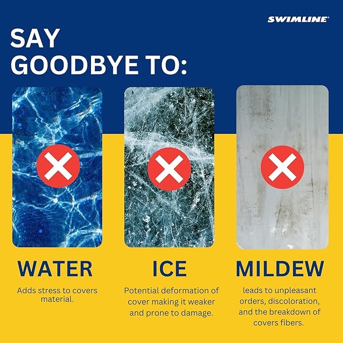 SWIMLINE HYDROTOOLS ORIGINAL Submersible Pool Cover Water Siphon Pump Automatic Removal For Above Ground Swimming Pools, Covers, & Hot Tubs Winterizing Kit |Non Electric Drain Hose Cover Saver 5436