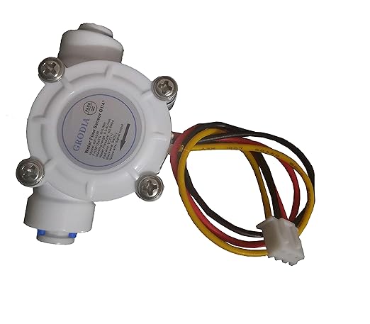1/4" Quick Connect Water Flow Sensor Food-Grade Switch Hall Effect Flowmeter Fluid Meter Counter 0.3-6L/min (Pack of 2）