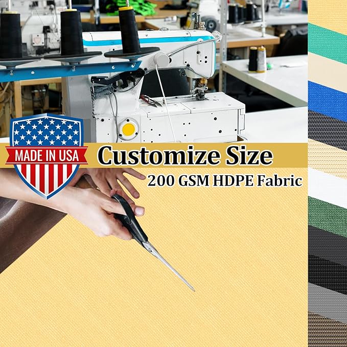 Shade&Beyond Customized Size 5' X 9' Shade Cloth with Grommets, 90% UV Protection UV Protection Mesh Tarp Sun Screens for Patio GN04, Sand