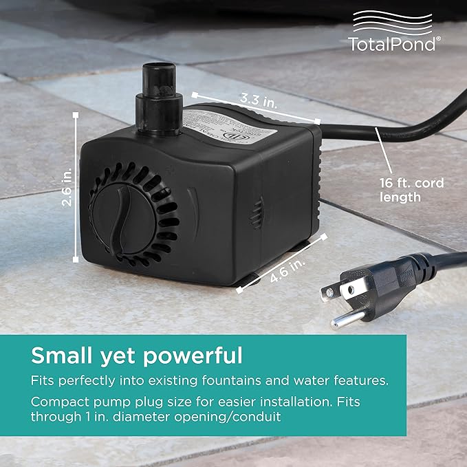 TotalPond 400 GPH Low Water Shut-Off Fountain Pump with Light