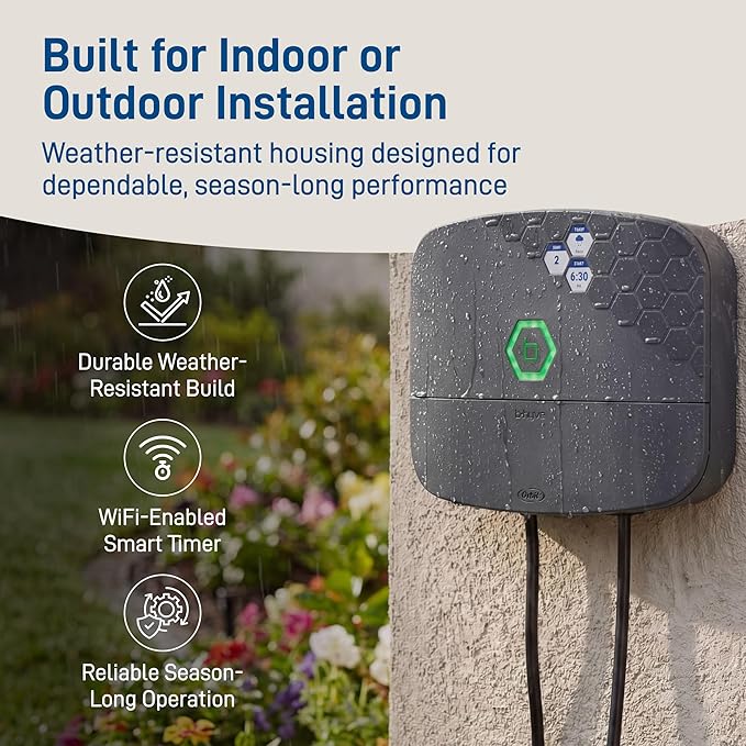 Orbit B-hyve XR Smart Sprinkler Timer - 8-Zone - WiFi-Enabled Indoor/Outdoor Irrigation Controller - App Control - Weatherproof Watering System - Multi Zone - Custom Programs - 57985