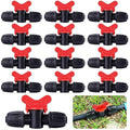 Kalolary 20PCS Drip Irrigation Switch Valves, 1/2" Barbed Lock Shut Off On Valve in-line Barbed Tee Switch Valve for 1/2 Inch Tube 16mm Irrigation Valve Fittings with Lock for Garden Sprinkler System