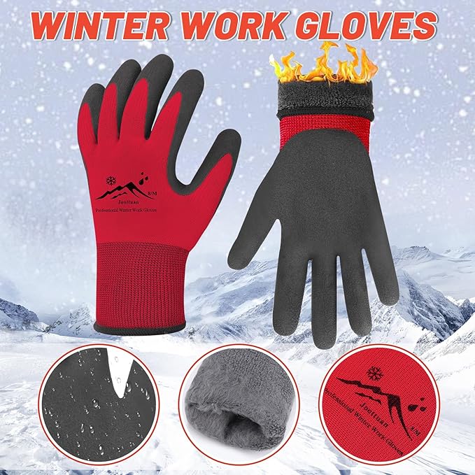 Winter Work Gloves Thermal Insulated Work Gloves Freezer Gloves Waterproof Foam Latex Coated Gloves for Men Women