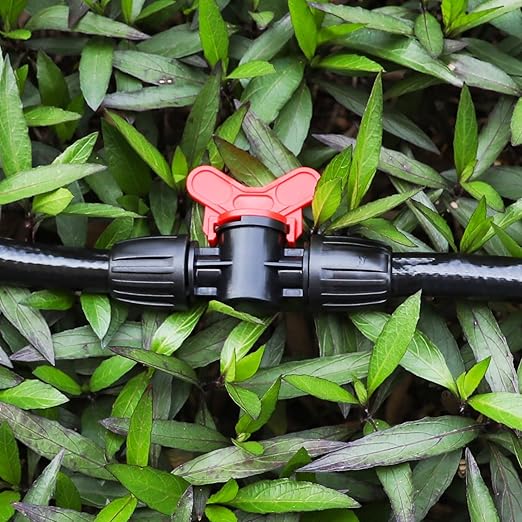Bonviee 6 Packs 5/16” Drip Irrigation Shut Off Valve, in-Line Barbed Locking Valve for 5/16 Inch Tubing, Water Flow Control for Garden, Greenhouse, Raised Bed Systems
