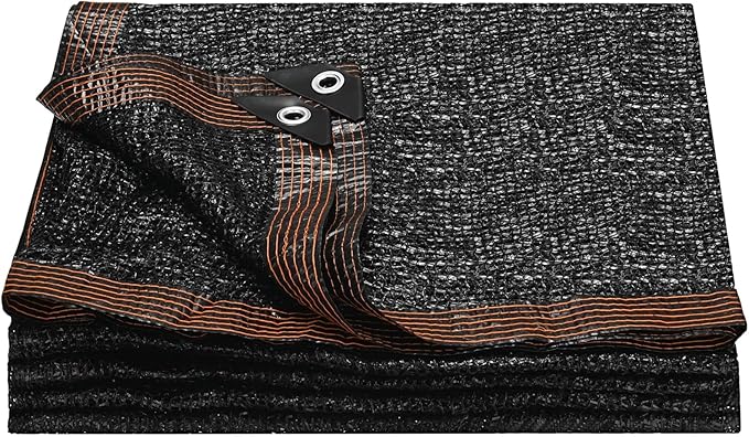 M METERXITY 90% Sun Shade Cloth for Garden, HDPE 6.5x10 ft Sun Shade Net with Reinforced Grommets for Patio/Greenhouse/Plant Cover, Heavy Duty Sunblock Resistant Mesh Tarp [Black]