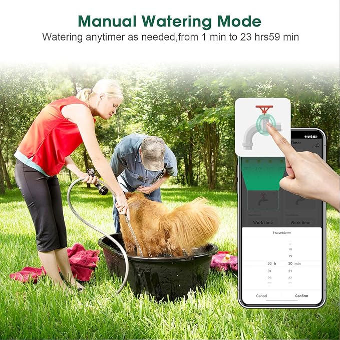 IPX5 Smart WiFi Sprinkler Timer with Smart Life App and Voice Control Rain Delay