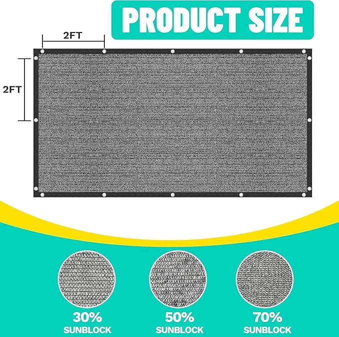 Royal Shade 30% Black Shade Cloth Custom Size 11FT x 32FT Mesh Tarp with Grommets for Garden Patio, Plant Shading, Greenhouse, Pergola, Chicken Coop, Dog Kennel, Lawn. (We Make Custom Size)