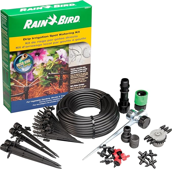 Rain Bird SWDMSPKIT Drip Irrigation Spot Watering Manifold on a Spike Kit, Bubblers and Emitters