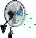 20" Wall Mount Fan, 7100CFM Heavy Duty Wall Fan with 3-Speed & Adjustable Tilt, High Velocity Industrial Oscillating Fans for Garage, Factory, Patio, Indoor, Porch, Shop & Commercial Use - ETL Listed