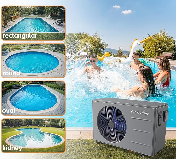 30,000 BTU Swimming Pool Heat Pump - Electric Pool Heater for Above Ground and Inground Pools up to 8,000 Gallons, 110V-120V Pool Heater with WiFi App Control, Heating & Cooling Modes
