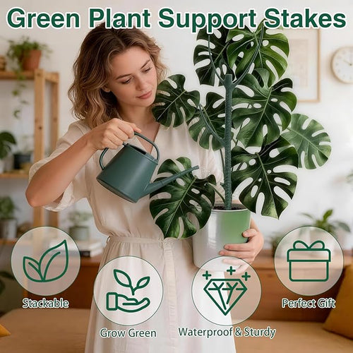 10Pack Stackable Plant Support, 2 in 1 Monstable Plant Stakes & Tomato Cage Kits for Indoor Outdoor Climibing Plants, Durable Alternative to Moss Pole Sticks Trellis for Houseplants Potted
