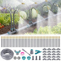 66 FT Drip Irrigation System - Double-Head 360° Adjustable Garden Watering System with 40 Spray Nozzles, Garden Atomizing Misting System & Irrigation System for Garden, Greenhouse, Yard, Lawn, Plants