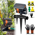 16-Nozzle Oscillating Sprinkler with Dual-Zone Sprinkler Water Timer, Adjustable Garden Sprinkler Watering System, 360° 16-Hole Automatic Rocking Sprinkler (Ground-Insert, Sprinklers)