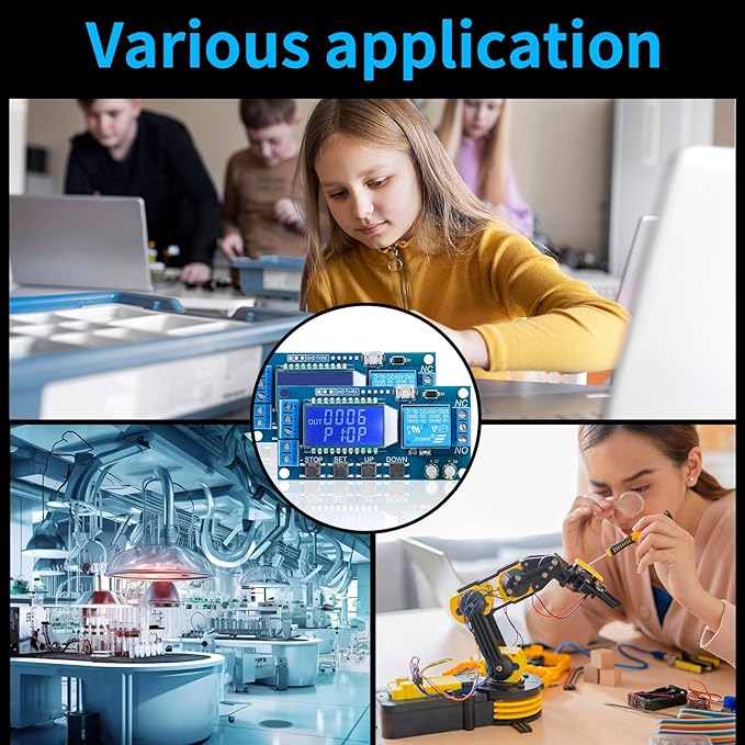 DROK Timer Relay 2pcs, DC 6V-30V LCD Display Time Delay Relay Cycle Timer 0.01s-9999mins with Input 5V Micro USB Port