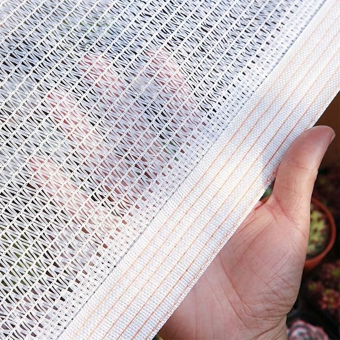 50% White Shade Cloth for Garden, Heavy Duty Sunblock Shade Net with Grommets, Breathable HDPE Mesh Tarp Fence Privacy Screen Sun Shade Cover for Greenhouse Patio Plant Chicken Coop(5x39ft)