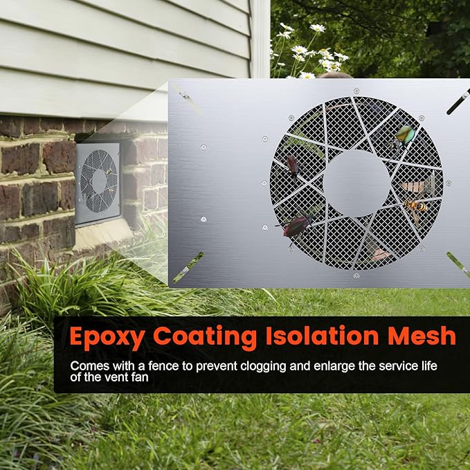 Abestorm 720CFM Crawlspace Ventilation Fans IP-55 Grade Basements Stainless Steel Vent Fan 10 inches Ventilator Fan with Freeze Protection Thermostat Dehumidistat for Crawlspace Attic Garage Exhaust