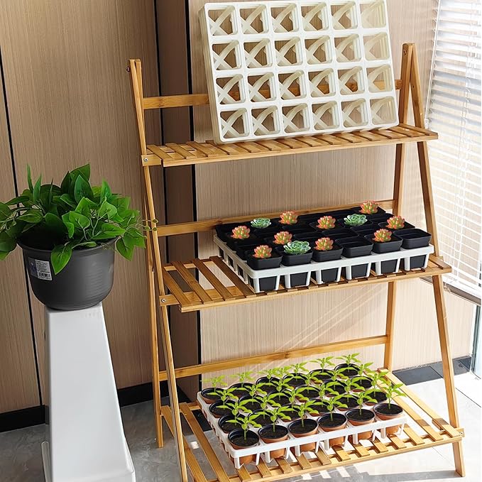 RooTrimmer 5 Pack Planting Pots Moving Trays for 3 inch(2.7 inch for Exact) Square Nursery Pots, 24 Cell Pots Carrier Holders(White)