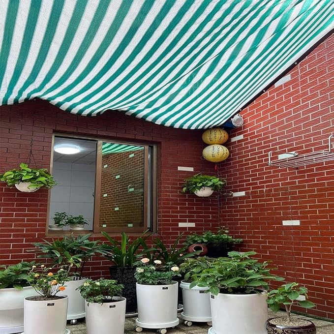 80% Garden Shade Fabric Sun Shade Cloth Dark Green White Shade net Sunblock Mesh,HDPE Shading Net with Grommets,Greenhouse Cover Shade Tarp 3x6 ft to 40x44 ft(8x50ft)