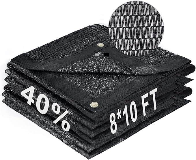 LOVE STORY 8x10FT 40% Black Shade Cloth Sun Shade Net with Grommets Sunblock Net Mesh Tarp for Garden,Plants Cover,Greenhouse and Patio