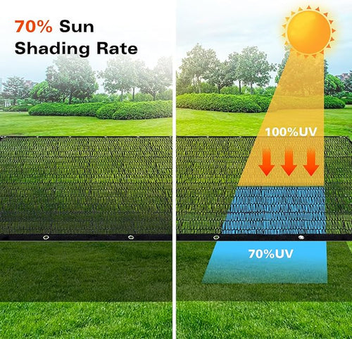 10x10 FT Sun Shade Cloth with Grommets - 70% UV Protection Mesh Tarp for Outdoor, Patio, Pergola, Greenhouse & Plant - Custom