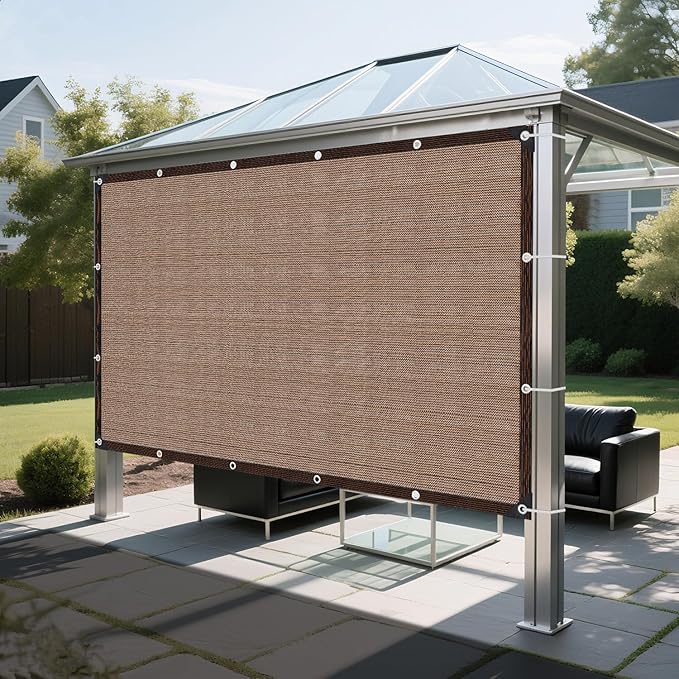 Shade Cloth for Garden, 3 x 16 FT 90% Sun Shade Cloth for Greenhouse, Patio, Plants Cover and Chicken Coops, Pergola Shade Cover Canopy, Mesh Tarp Sun Screens for Patio, Outdoor, Garden - Mocha
