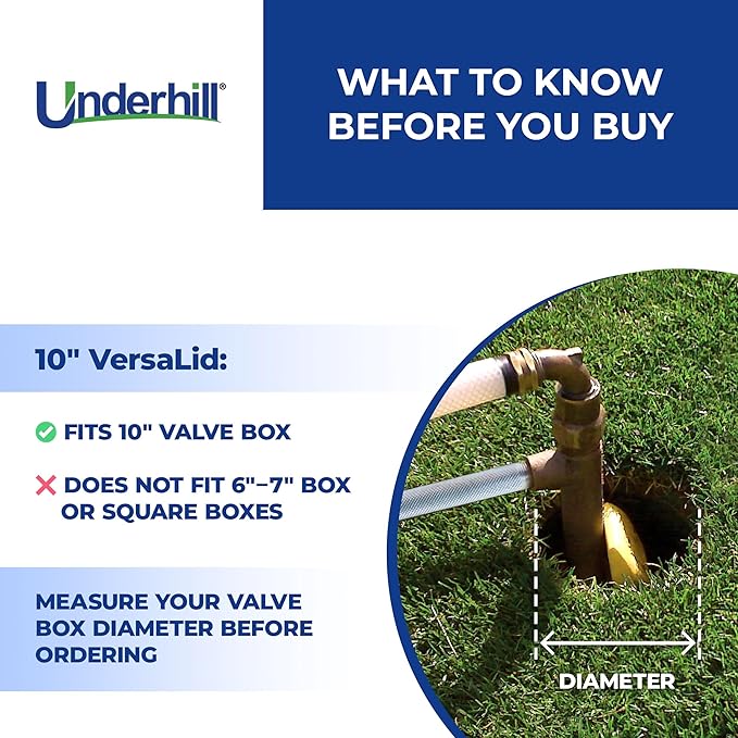 Underhill Sprinkler Valve Round Box Lid, VersaLid 10 Inch Universal Cover for Automatic Irrigation System, Green, VL-10