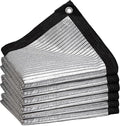 Shade Cloth-Thickened and Encrypted 80% Aluminum Shade Cloth for Greenhouse Balcony Garden,Outdoor Pergola,Lawn,Cars.Easy Hanging with Edges and Holes,Silver Heat Reflective Tarp