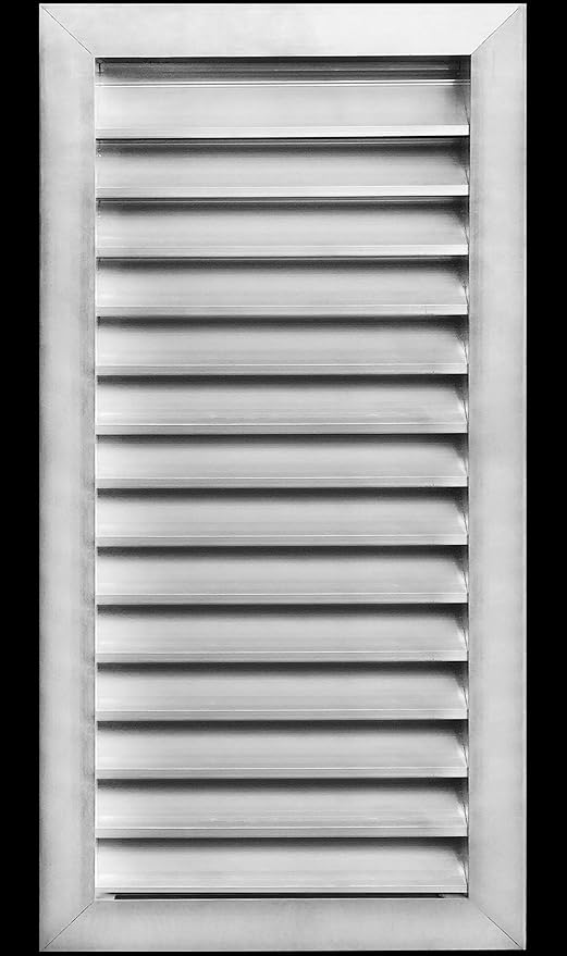 HVAC Premium 16"W x 30"H Aluminum Exterior Gable Louver Vent for Walls & Crawlspace - Weather-Resistant Air Grille with Screen Mesh - [Outer Dimensions 17.75"W x 31.75"H]