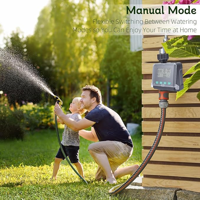 Zerodis Sprinkler Timer, Programmable Samrt Irrigation Controller with Connectors Adjustable Watering Modes Water Proof Multifunction Automatic Watering System for Outdoor Garden