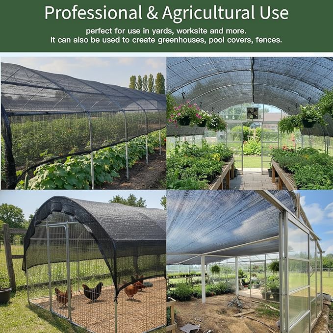 45-95% Heavy Duty Shade Cloth for Garden & Patio Breathable Shade Net with Grommets for Outdoor Sun Protection Garden Plants Cover Greenhouse and Patio (95%, 8 x 10 FT)