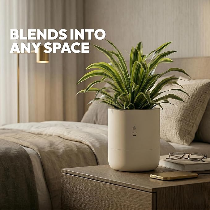 Smart Self Watering Planter with WiFi Bridge & App Control – AI Plant Care System with Sensors, Automatic Watering, Alerts – Modern Indoor Planter for Houseplants
