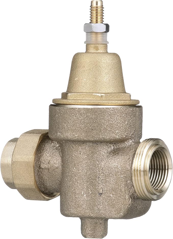 Watts Backflow Preventer 3/4 In Water Pressure Reducing Valve, Npt Thread Union X Npt Female, Max Work 400 psi, Adjust 25-75 psi