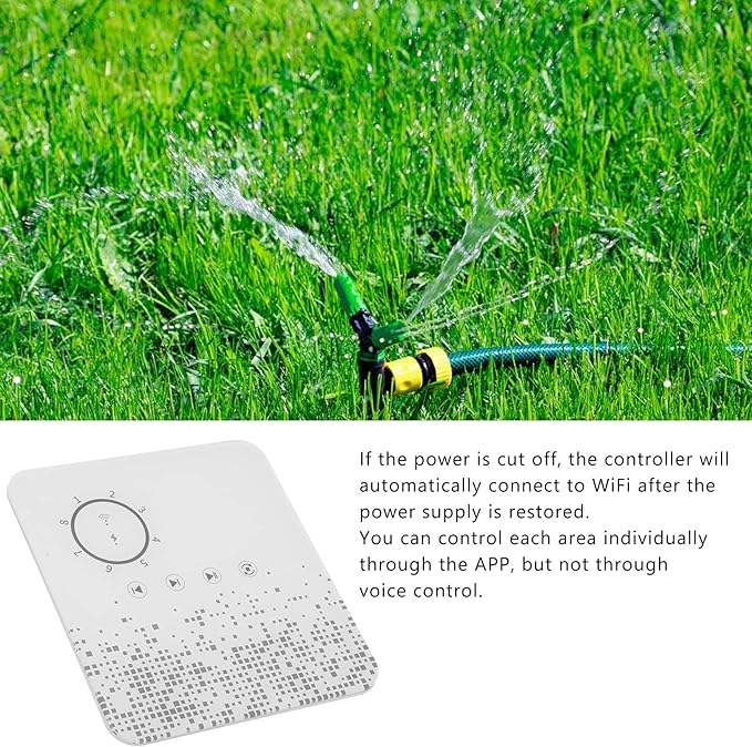 8 Zone Smart Sprinkler Controller WiFi Irrigation Controller, Weather-Based Watering, App Assistant Control, Sprinkler Timer for Garden Yard, Auto Rain Delay