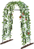Garden Arch Trellis for Climbing Plants, 82 Inch Tall Grape Trellies for Outdoor,Flower Vegetable Tomato Cucumber Trellis with Clamp Netting, Metal Vine Plants Support for Wedding Garden Decoration