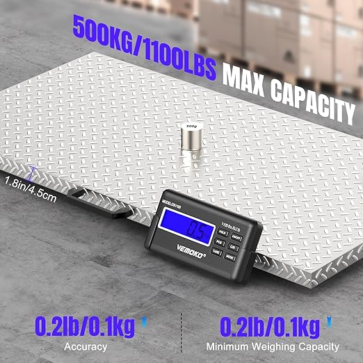 Precision Large Dog Scale - 1100lb x 0.2lb Large Breed Animal Livestock Weight Scale, Pet Scale Non-Slip Stainless Steel Platform for Dogs 40.7x20.9 Inch (Non-Slip Platform)