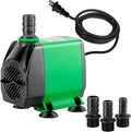 Simple Deluxe 10ft High Lift 800GPH 24W Submersible Pump (3000L/H) with 3 Size Nozzles for Fish Tank, Pond, Aquarium, Statuary, Hydroponics, Fountain, Green