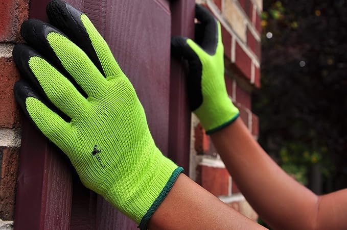 G & F Products Rubber Coated Work Gloves Dozen Pack, Double Layer for Construction, Gardening, Heavy Duty Use