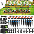 MIXC 250FT Drip Irrigation System Kit, Quick-Connect Garden Misting Watering System with 1/2” 1/4” Tubing Adjustable Nozzles Sprinklers for Indoor Outdoor Garden Potted Plant Lawn Greenhouse