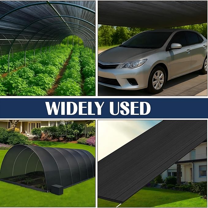 40% 6ft x 200ft Bulk Eyelets Shade Cloth Roll Sunblock Shade UV Resistant Net Windscreen Cover Fabric Roll for Garden Greenhouse Flower Plant Patio Kennel Canopy (Black)