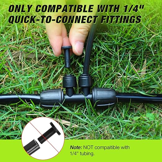 Bonviee 1/4 Inch Hose End Plugs, 50 Pack – End Closures for 1/4" Push-to-Connect Drip Irrigation Fittings in Lawn, Garden, Greenhouse