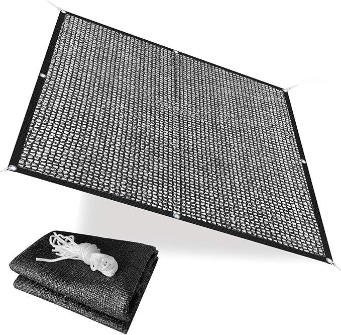 Alion Home 40% Sunblock Shade Cloth with Grommets - Garden Netting - Sun Shade Cover for Garden Patio Plants - Black (6' x 7')