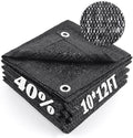 Cool Area 40% Sun Shade Cloth Mesh Tarp with Grommets for Plant Cover 10x12ft Patio Canopy Garden Pergola Greenhouse Car Barn Kennel Black