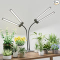 LED Grow Light,Super Bright 6000K White Full Spectrum Clip Plant Growing Lamp with Rotatable Dual Head for Indoor Desk Plants,Dimmable & Timer 4/8/12H,High Power Output for Faster Growth,2-Head