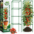 Halatool 2 Pack 60in Square Tomato Cages for Garden, Heavy Duty Adjustable Metal Tomato Trellis for Climbing Plants – Green Plant Support Stakes for Vegetables Flowers Fruits & Raised Bed Outdoor