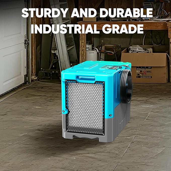190Pints Commercial Dehumidifier for Basements with Pump Drain Hose, LGR Dehumidifiers with Wheels, Crawl Space Dehumidifier for Basement, Warehouse and Garages Up to 6000 Sq, Blue-2026 Upgraded-3PC