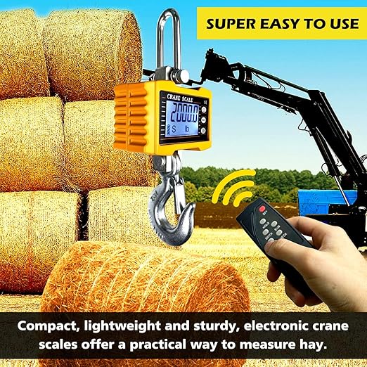 YATOINTO 2200lb Digital Crane Scale High Precision Heavy Duty Industrial Hanging Scale with Remote Control Aluminum Case CE Certified Electronic Weighing Crane Scale, for Garage Farm Hunting Fishing
