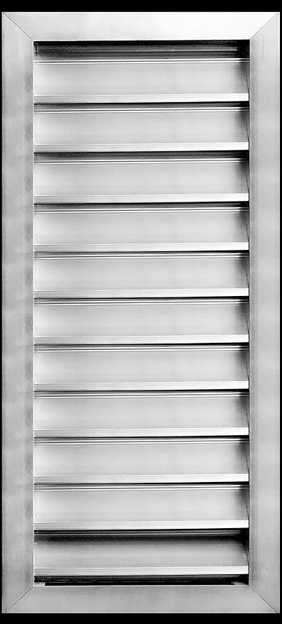 HVAC Premium 10"W x 22"H Aluminum Exterior Gable Louver Vent for Walls & Crawlspace - Weather-Resistant Air Grille with Screen Mesh - [Outer Dimensions 11.75"W x 23.75"H]