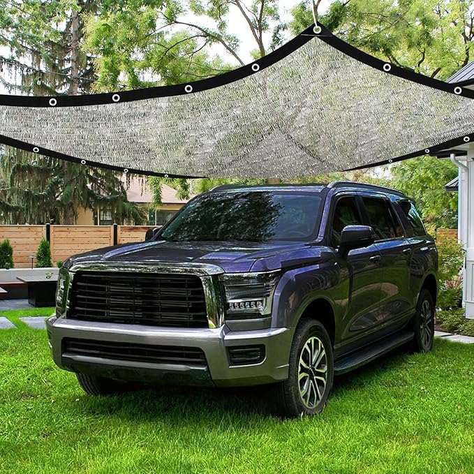 Shade Cloth-80% Aluminum Sunblock Neting,Durable Mesh Tarp with Grommets,Shade Cloth for Garden,Car, Outdoor Pergola,Greenhouse,Chicken Coop and Dog Kennel(Silver)
