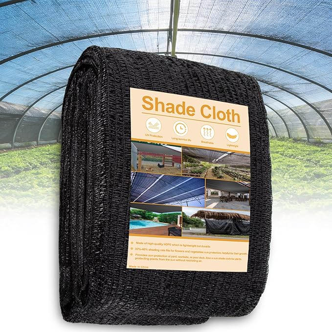 SPORTYOUTH Shade Cloth, 40% Black Sunblock Cover for Garden, 6x20 Ft Mesh Tarp with Grommets UV Resistant for Outdoor Greenhouse, Plants Vegetables Growing, Patio, Chicken Coop, Yard